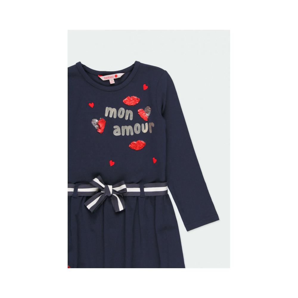 Vestido punto corazones niña BOBOLI