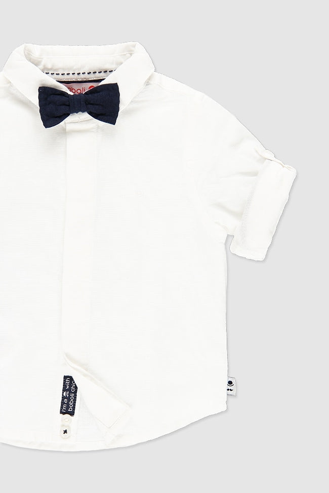 Camisa de lino con moño para bebé niño BOBOLI