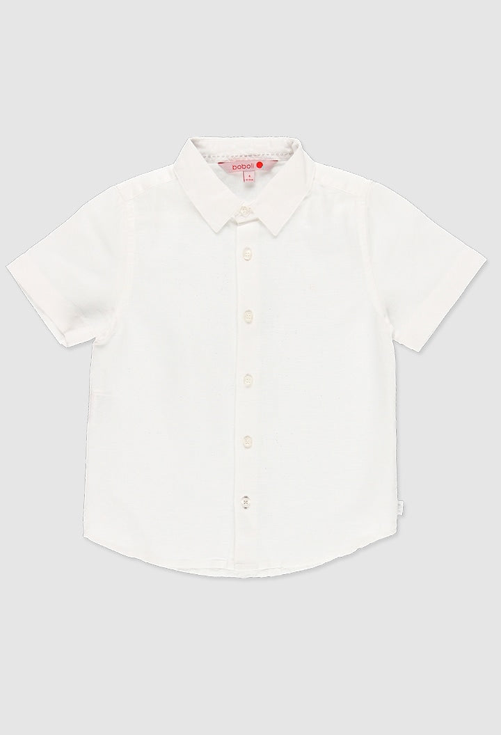 Camisa blanca de lino para niño BOBOLI