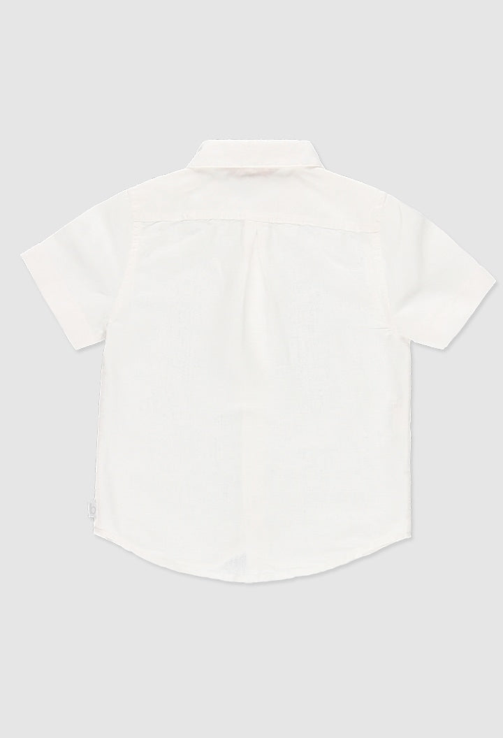 Camisa blanca de lino para niño BOBOLI