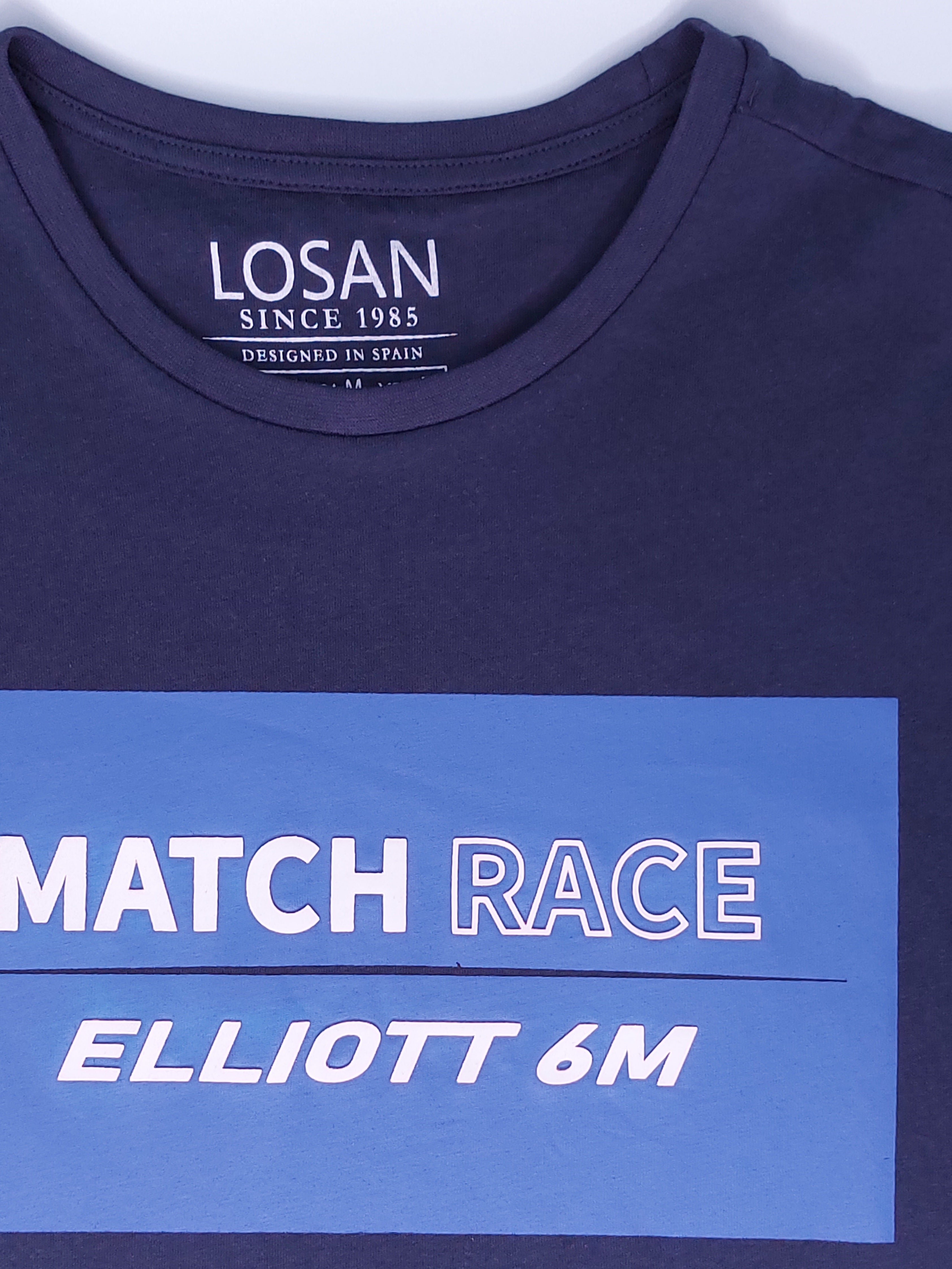 Playera para caballero azul marino "MATCH RACE ELLIOTT 6M" LOSAN
