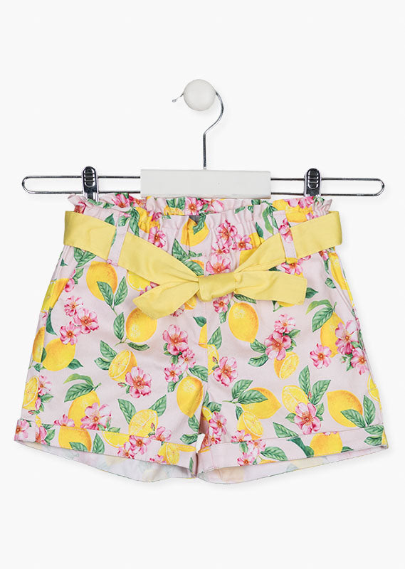 Bermuda estampado limones para niña LOSAN