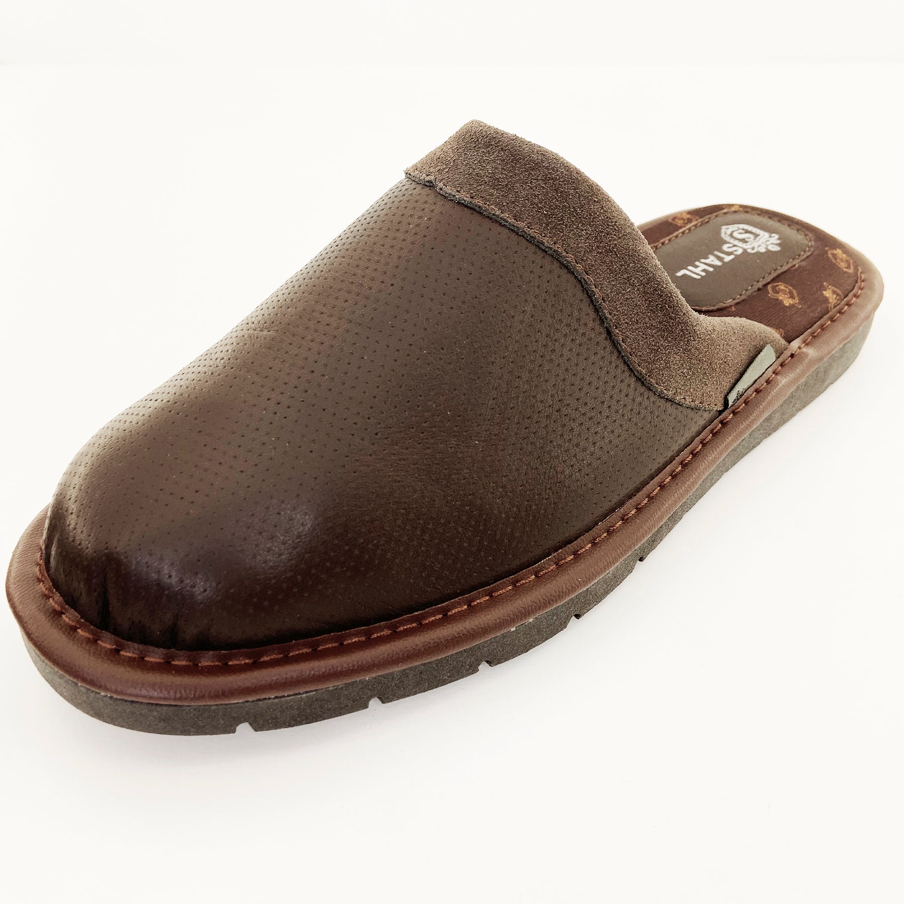 Pantufla de caballero de piel genuina STAHL