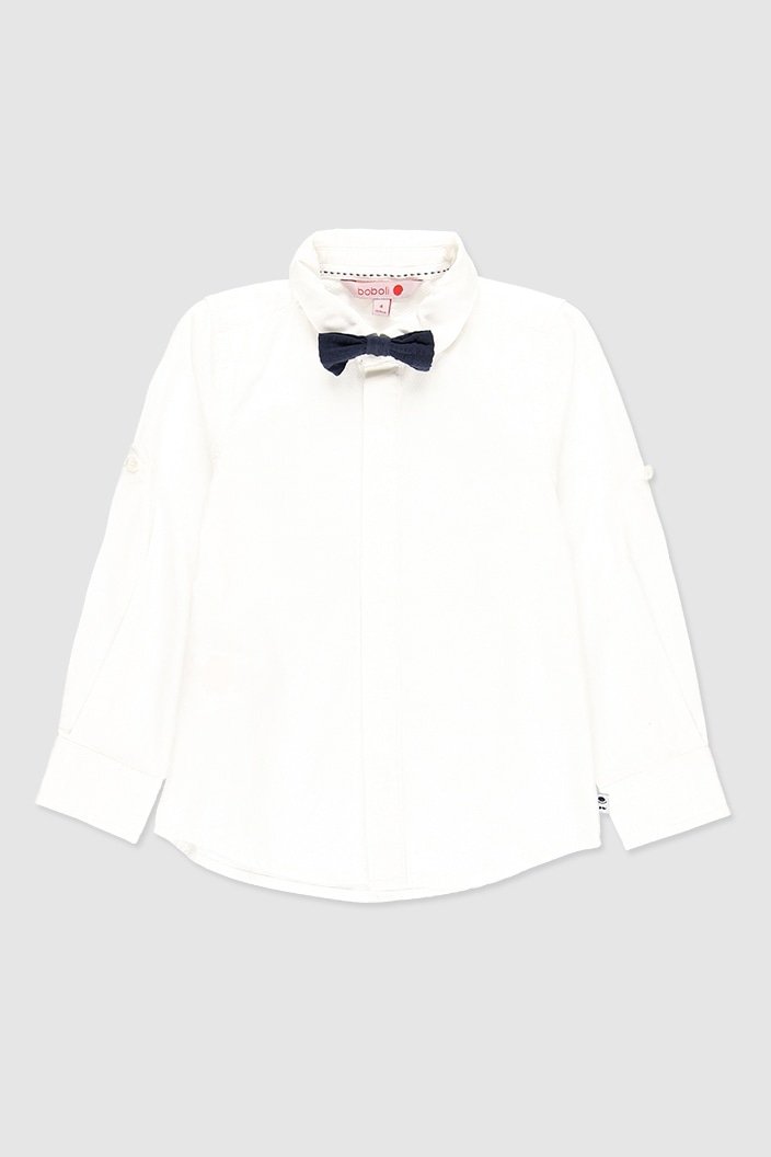 Camisa de lino con Moño slim fit para niño BOBOLI