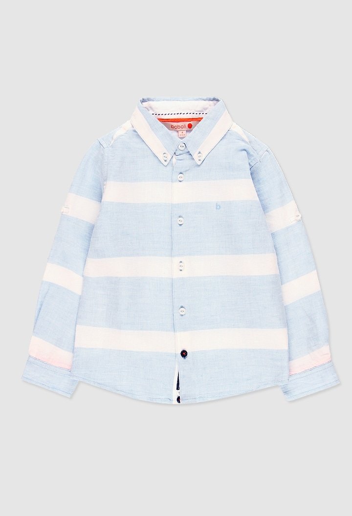Camisa de lino rayas para niño BOBOLI