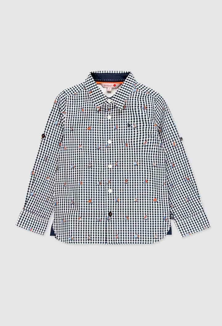 Camisa cuadros de popelín para niño BOBOLI