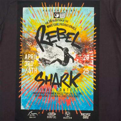 Playera negro "REBEL SHARK" para niño Losan
