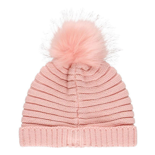 Gorro rosa pompon tricotosa niña BOBOLI