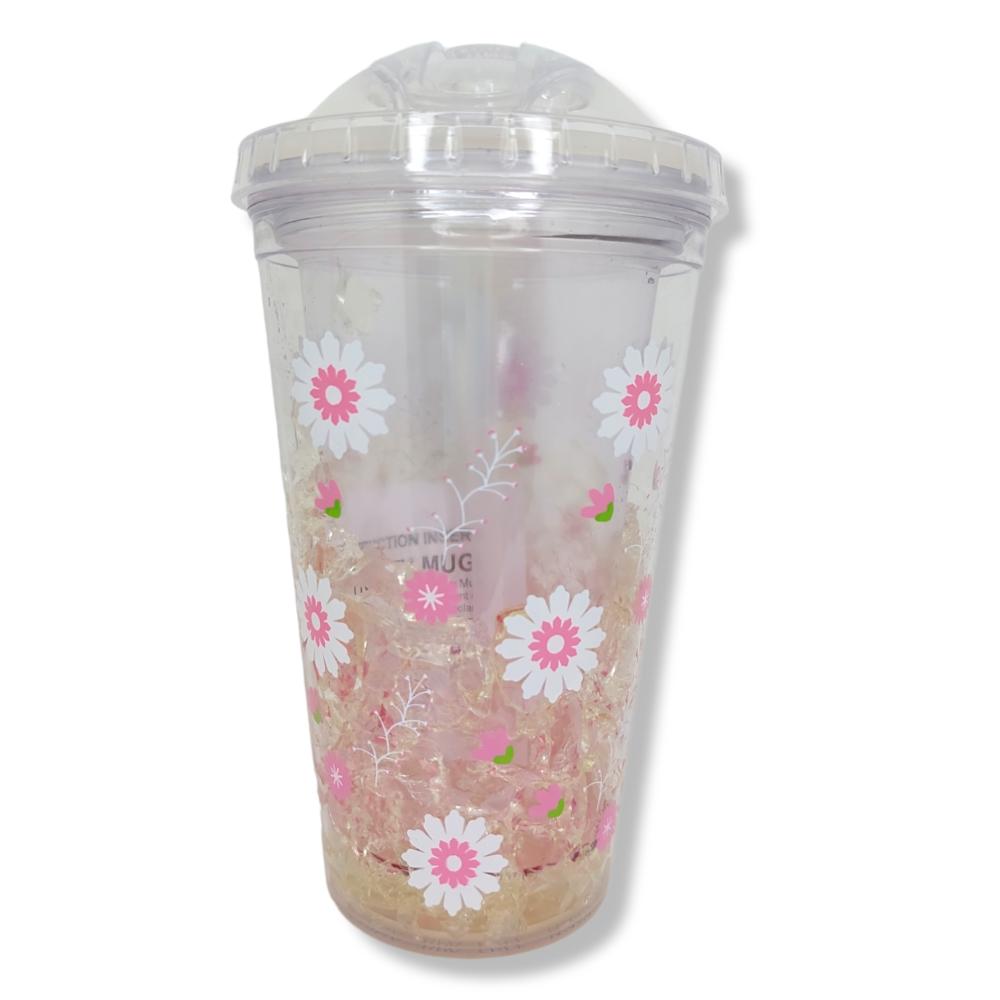 Vaso congelado 450 ml estampado flores