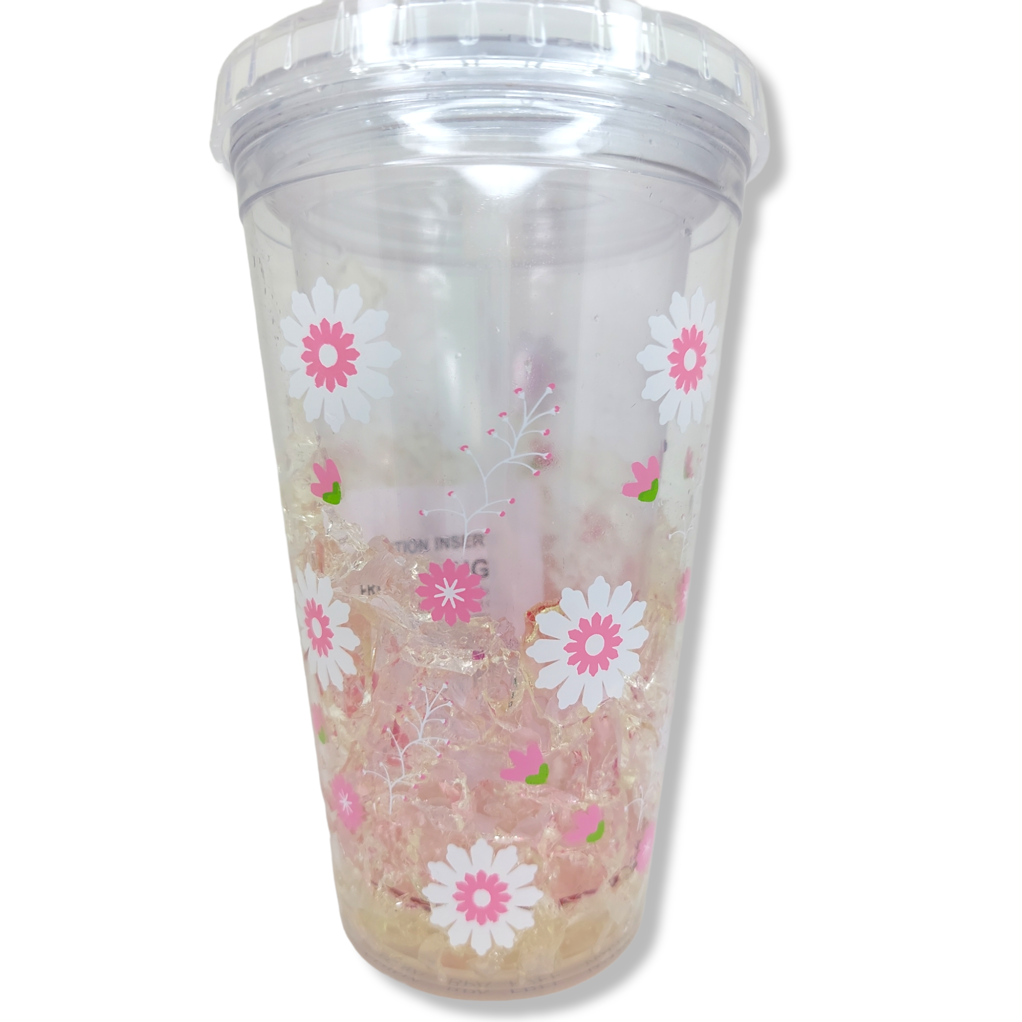Vaso congelado 450 ml estampado flores