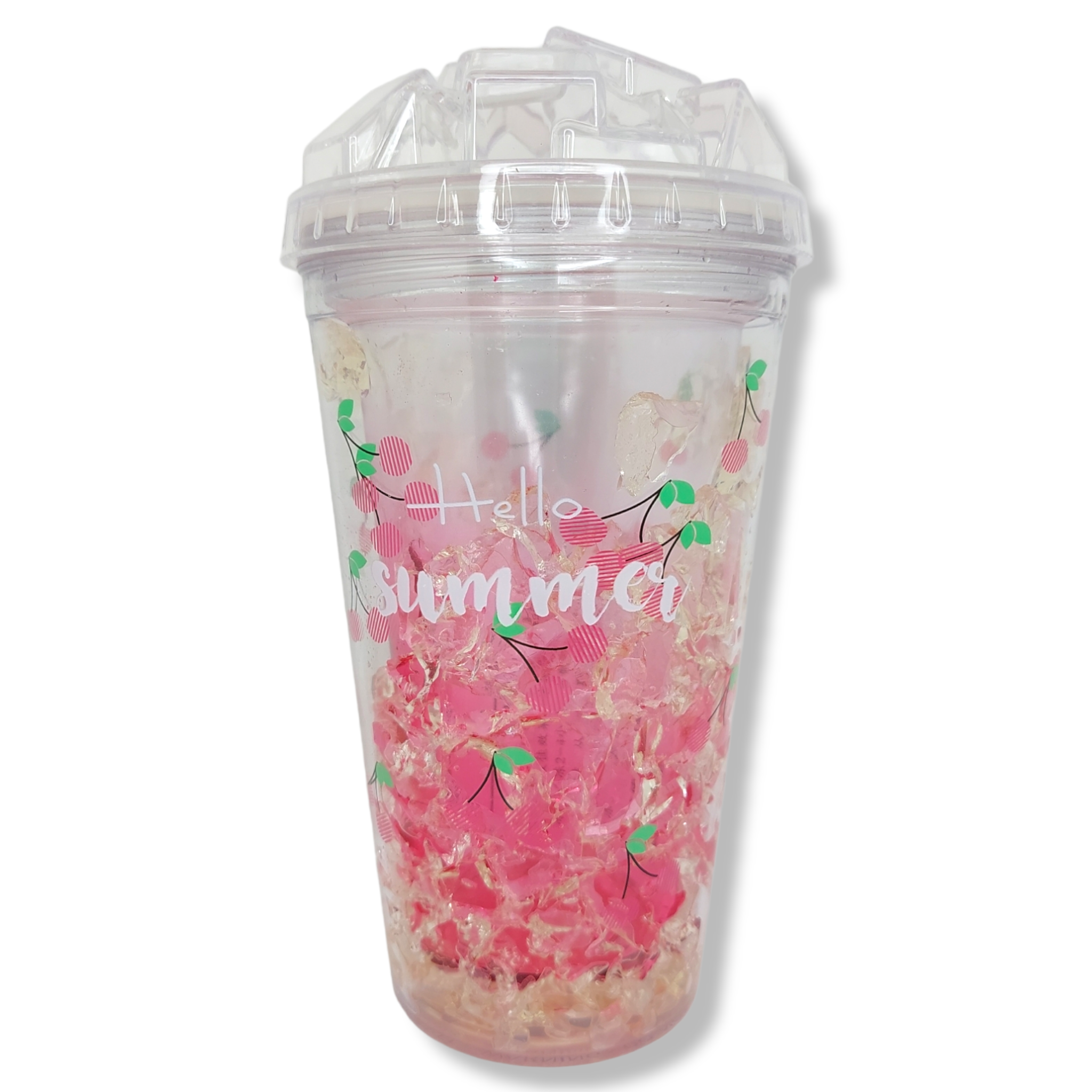 Vaso congelado de gel 450 ml estampado "HELLO summer"