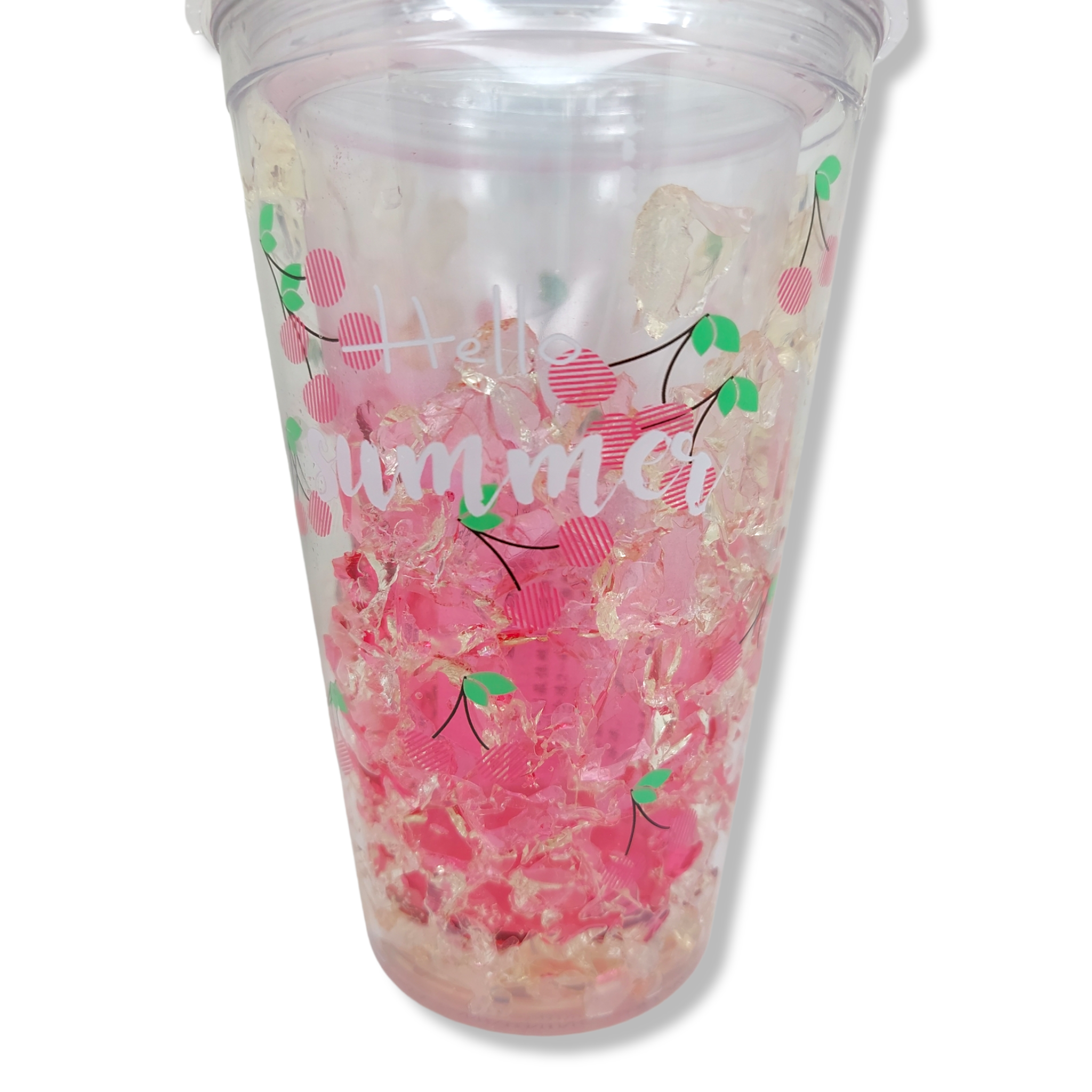 Vaso congelado de gel 450 ml estampado "HELLO summer"