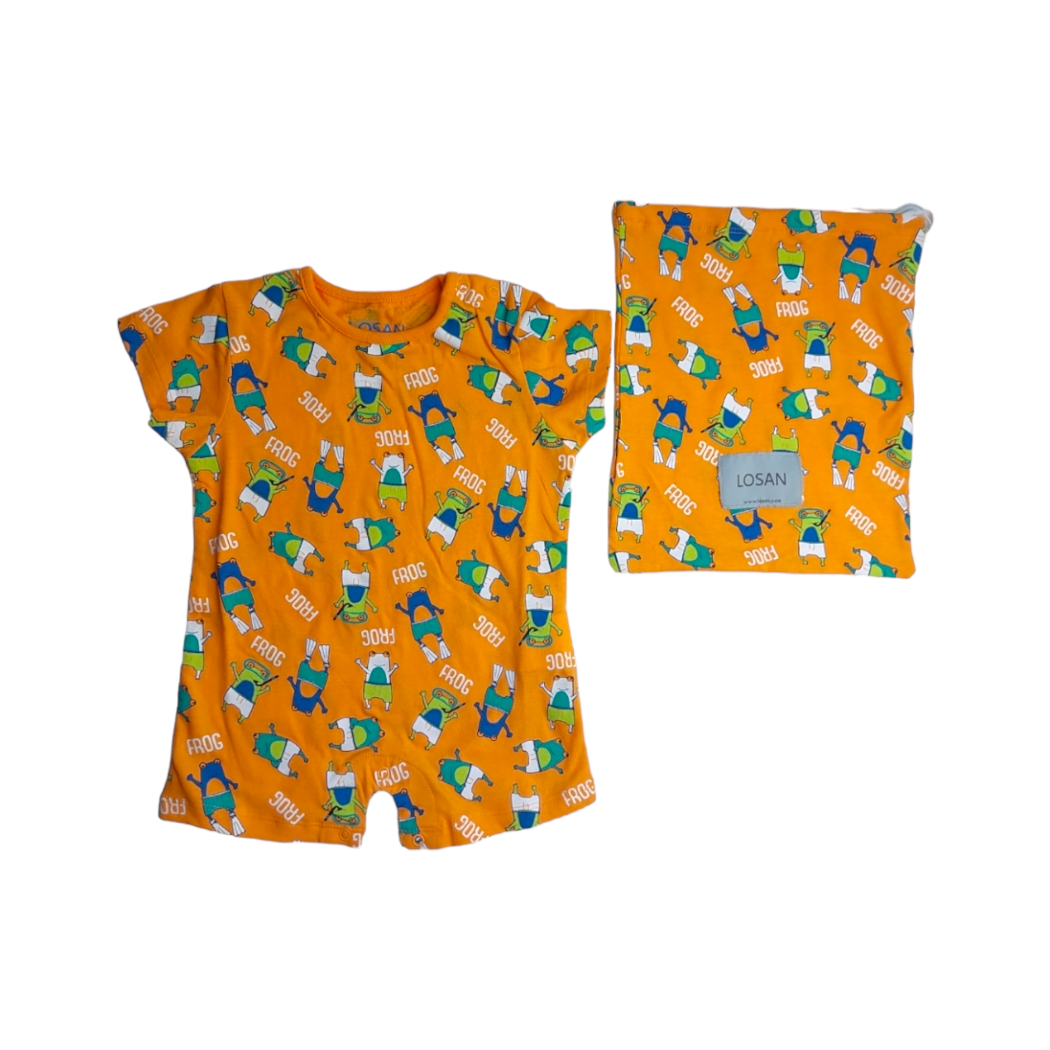 Mameluco ranitas naranja para bebé niño Losan