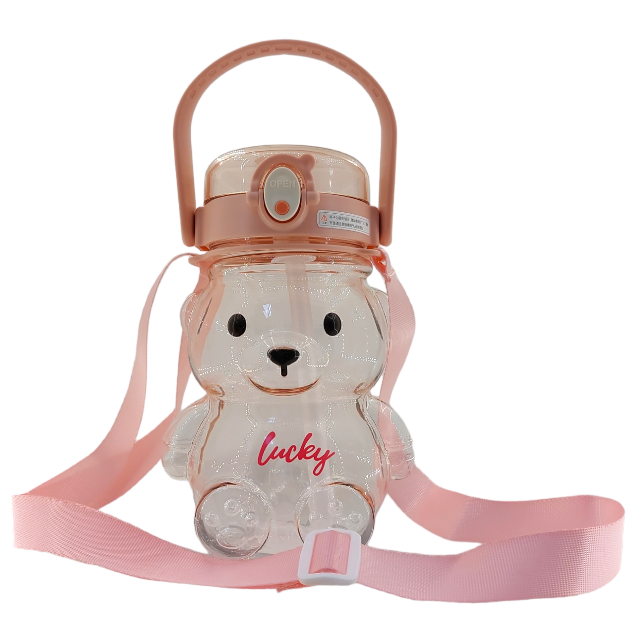 Vaso OSO Kawaii "Luckey" Rosa Charms 1000ML