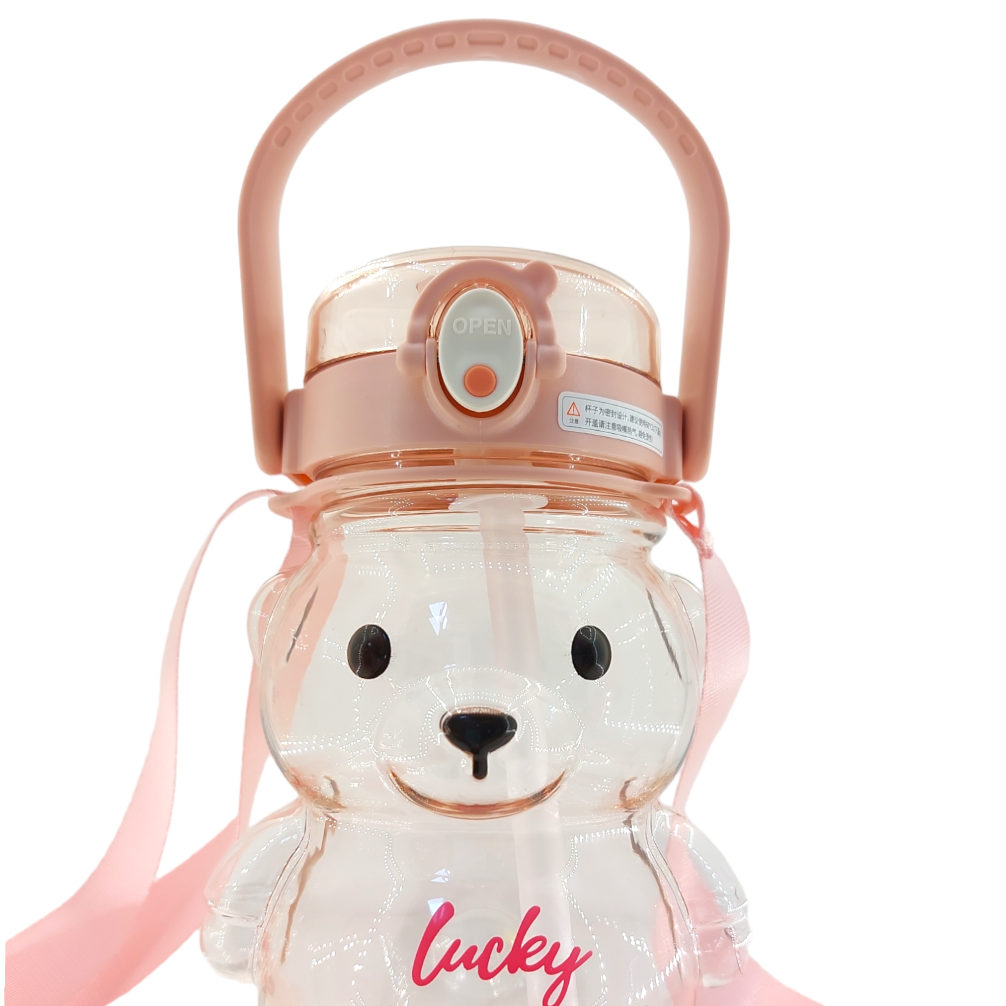 Vaso OSO Kawaii "Luckey" Rosa Charms 1000ML