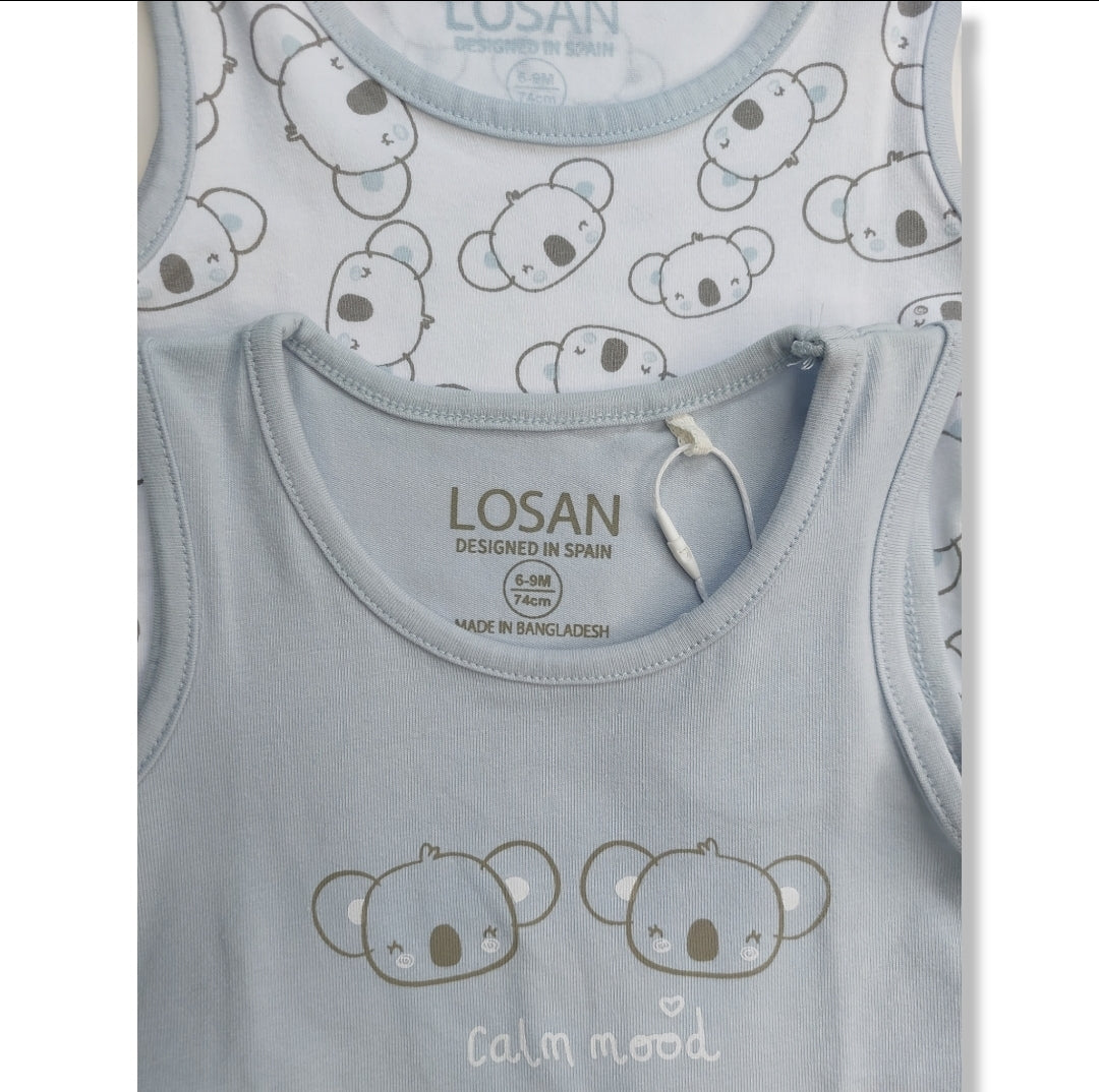 Pañaleros manga corta para bebé niño "calm mood" Losan