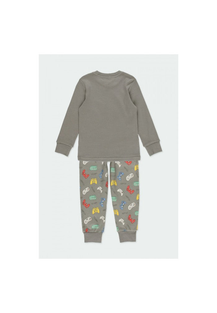 Pijama gris 2 Piezas “GAME CONTROLLER MAP” niño BOBOLI