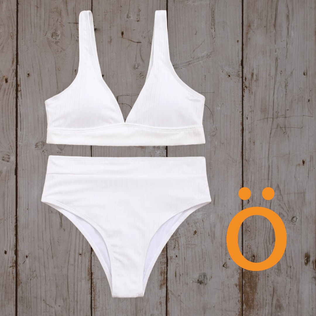 Bikini Blanco relieve rayas