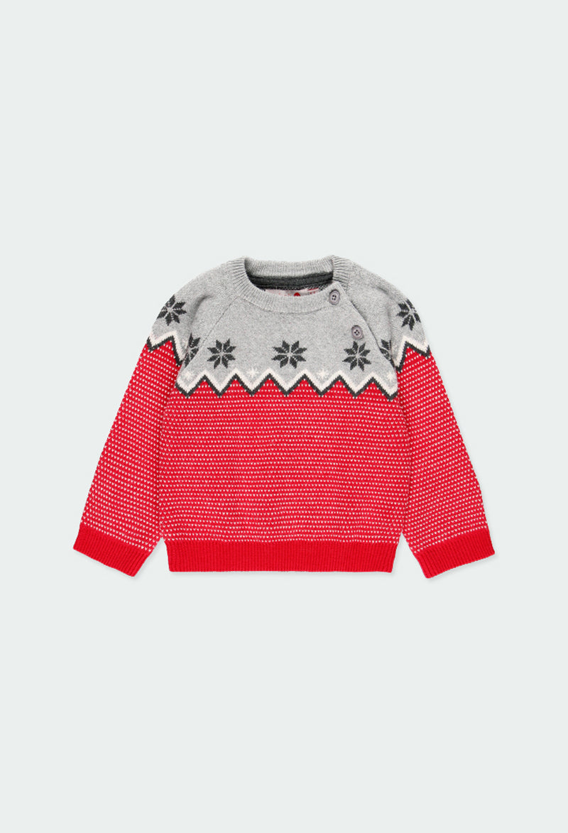 Suéter navideño rojo niño BOBOLI
