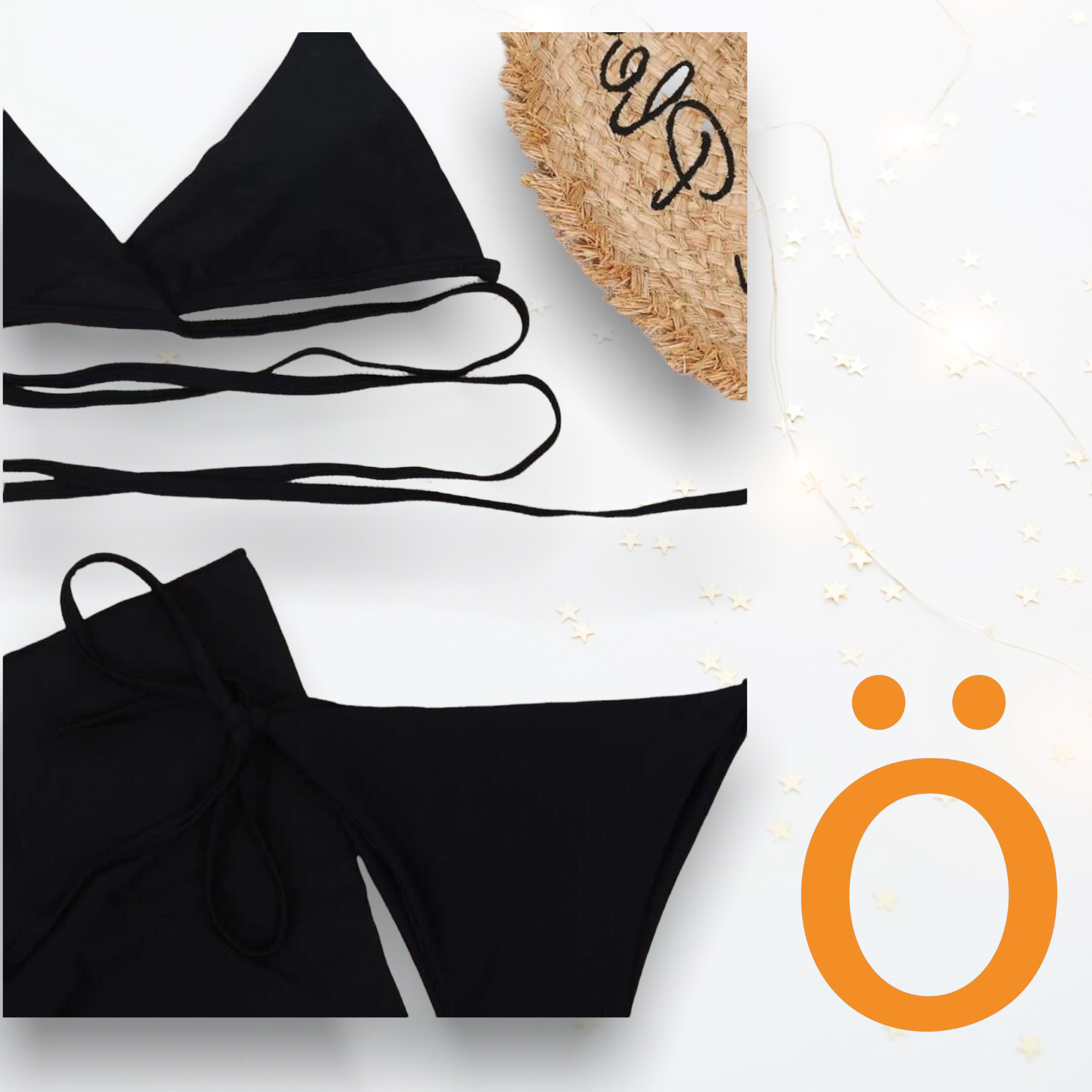 Trikini negro con pareo