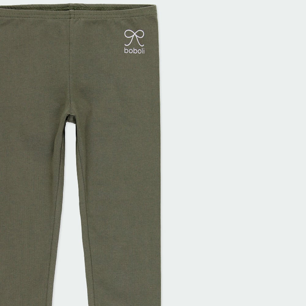 Leggings de lycra verde olivo niña BOBOLI