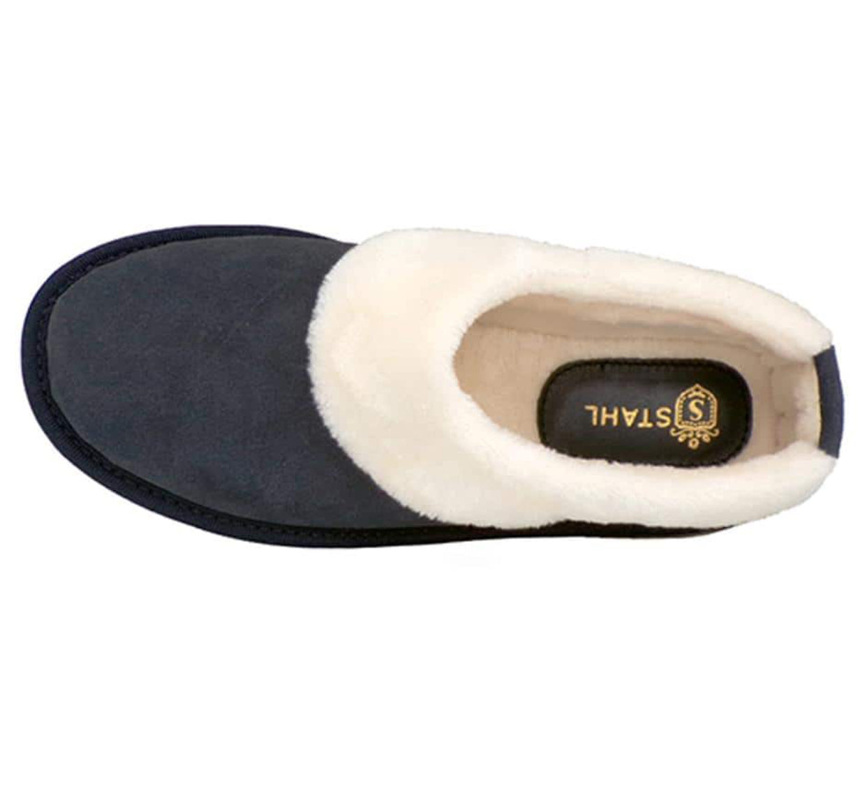 Pantufla de gamuza marino dama STAHL