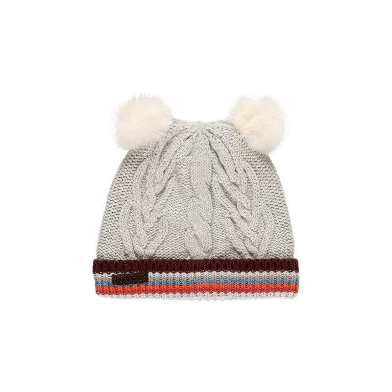 Gorro gris doble pompon para niña BOBOLI