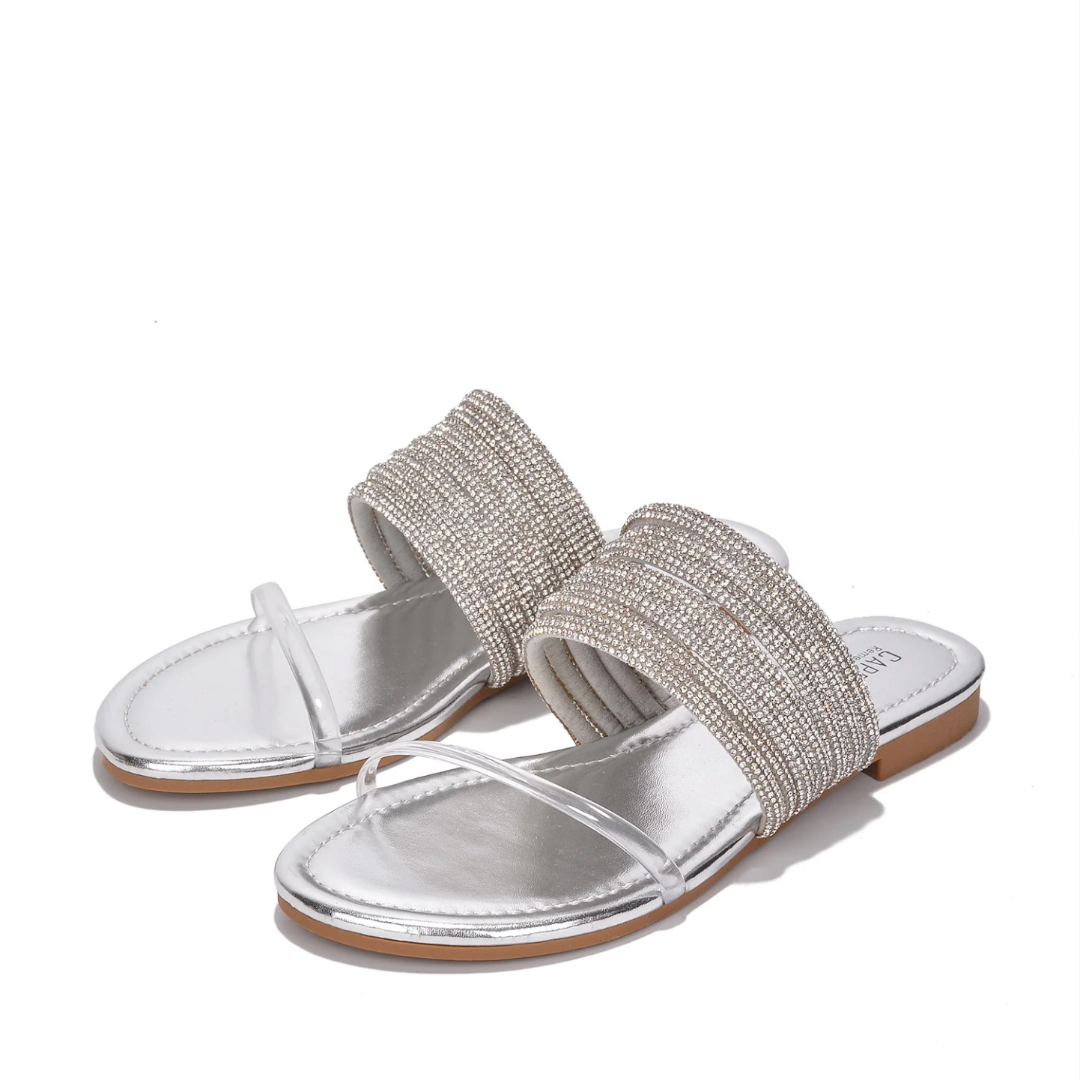 Sandalias Plata Diamante Cape Robbin