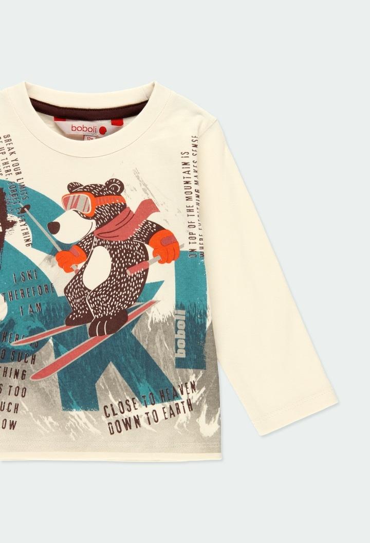 Playera oso nieve de manga larga “BREAK YOUR LIMITS” bebe y niño BOBOLI
