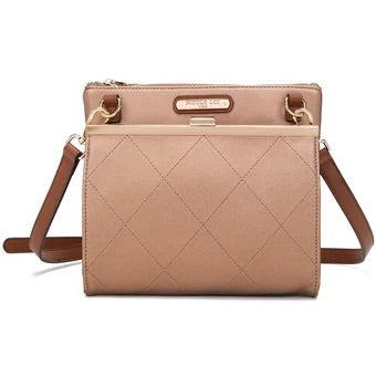 Bolsa cruzada NICOLE LEE con broche frontal-Bronce