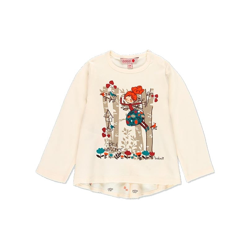 Bluson hojas crudo manga larga “bird watcher” bebe y niña BOBOLI