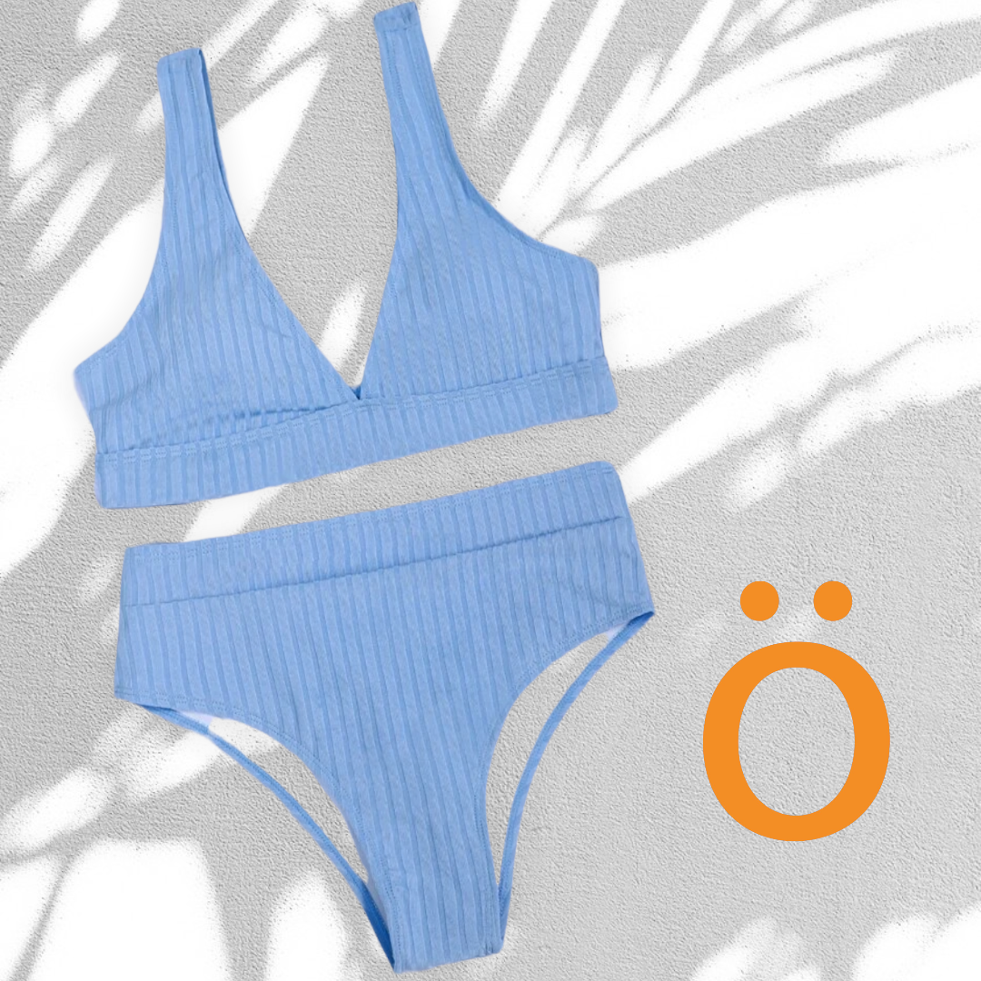 Bikini azul rayas