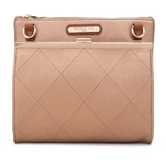 Bolsa cruzada NICOLE LEE con broche frontal-Bronce