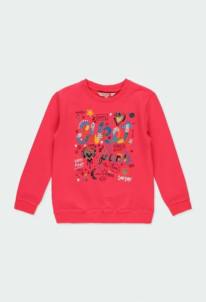 Conjunto 2 piezas sudadera rosa y leggings niña BOBOLI