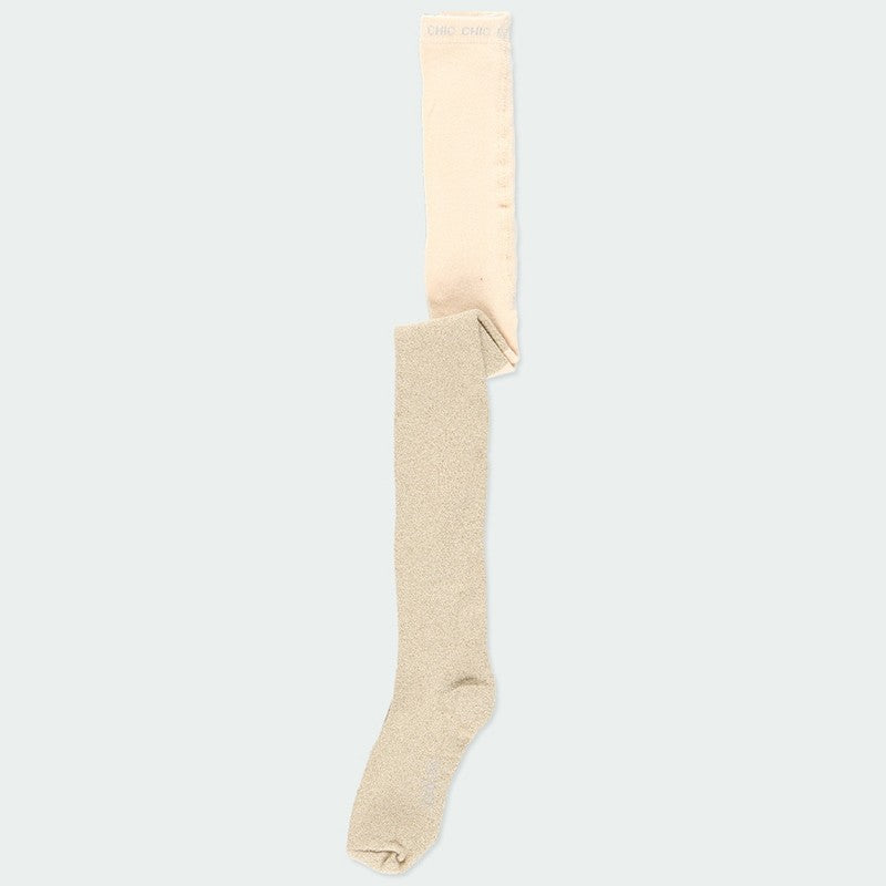 Mallas beige con destellos color oro niña BOBOLI
