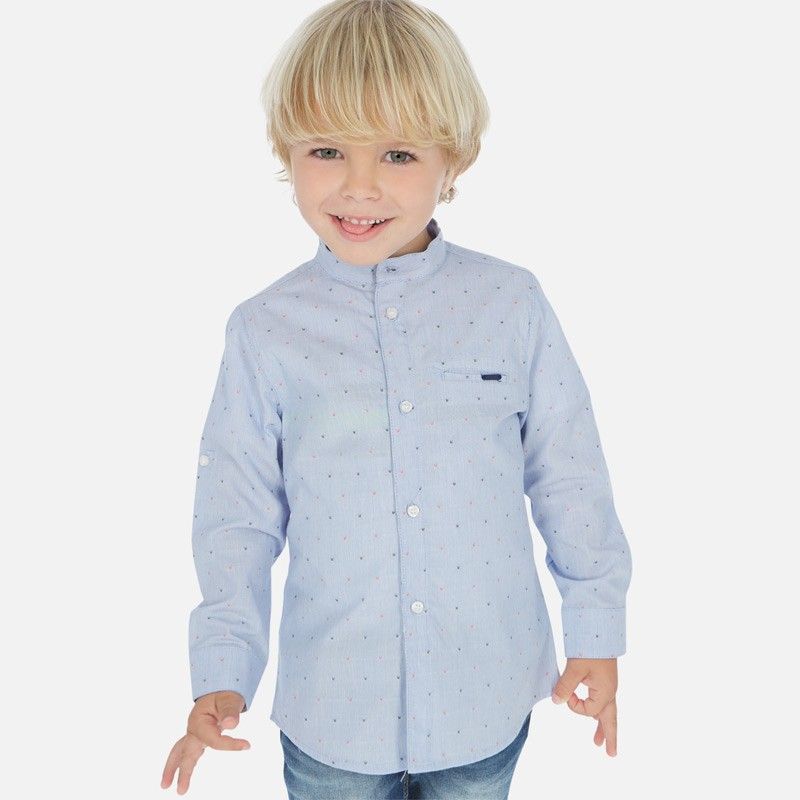 Camisa Slim Fit Flechas Azul Para Niño Mayoral