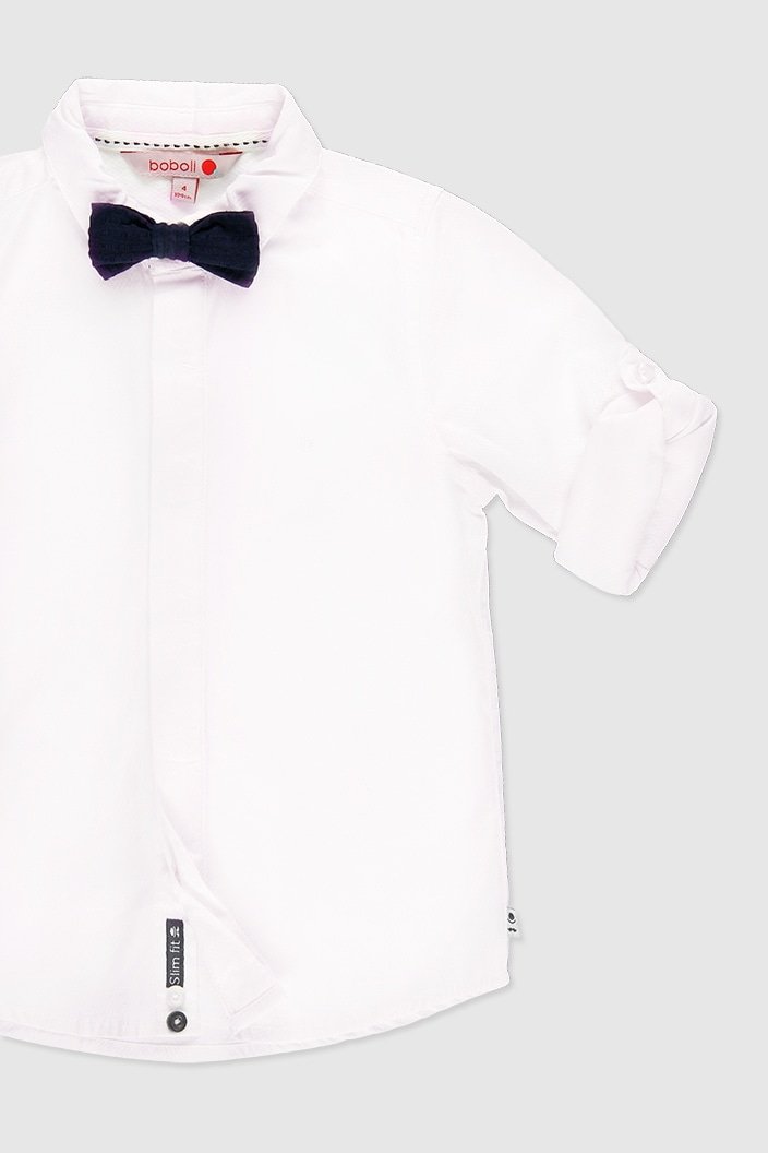 Camisa de lino con Moño slim fit para niño BOBOLI