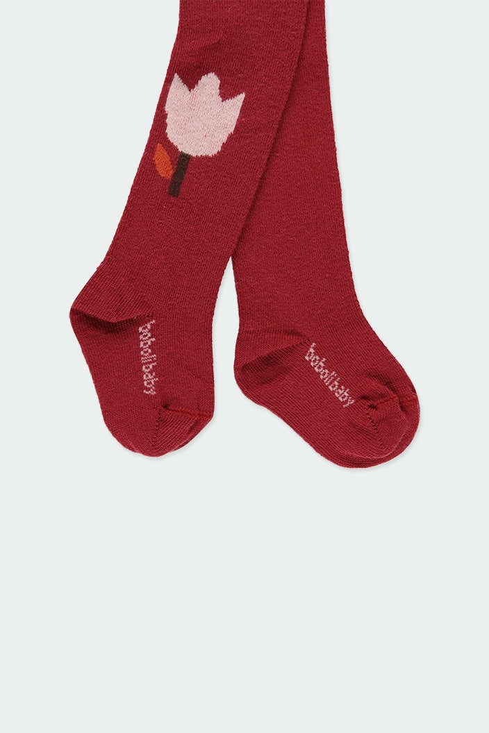 Malla rojo quemado con Tulipán rosa Bebé niña BOBOLI
