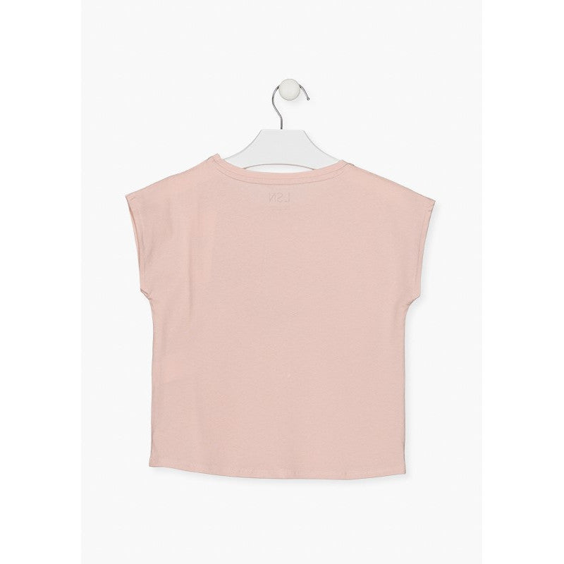 Playera rosa palo "BALTIMORE" para niña Losan