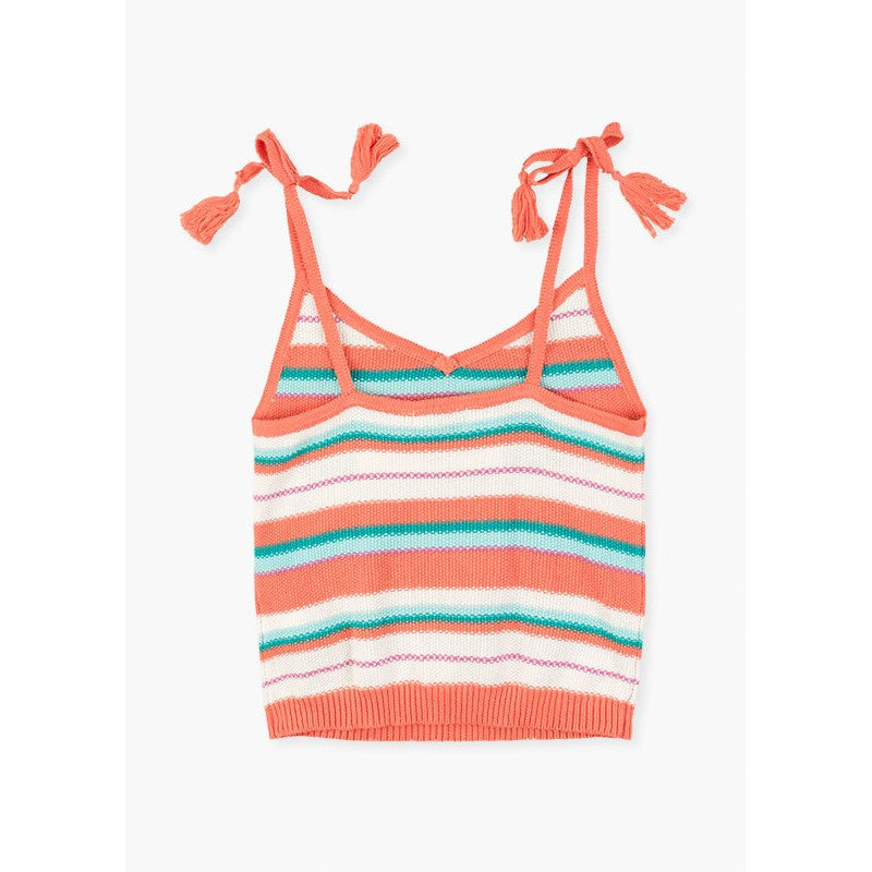 Blusa top tejido naranja colores para niña Losan