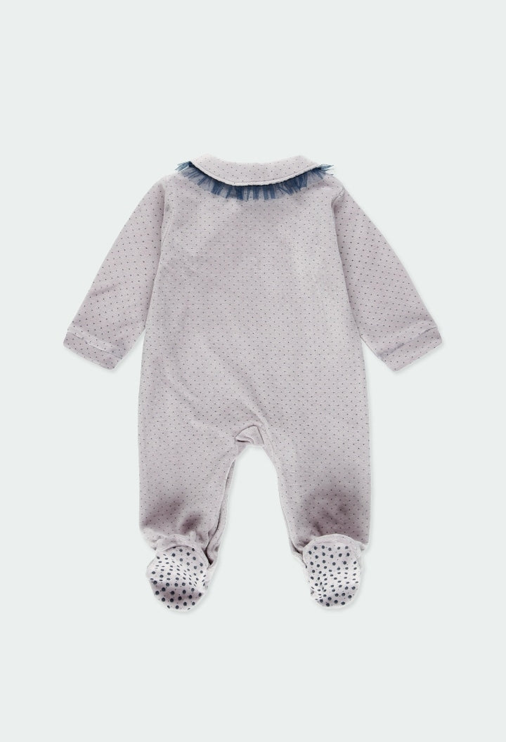 Mameluco terciopelo topitos de bebé niña BOBOLI