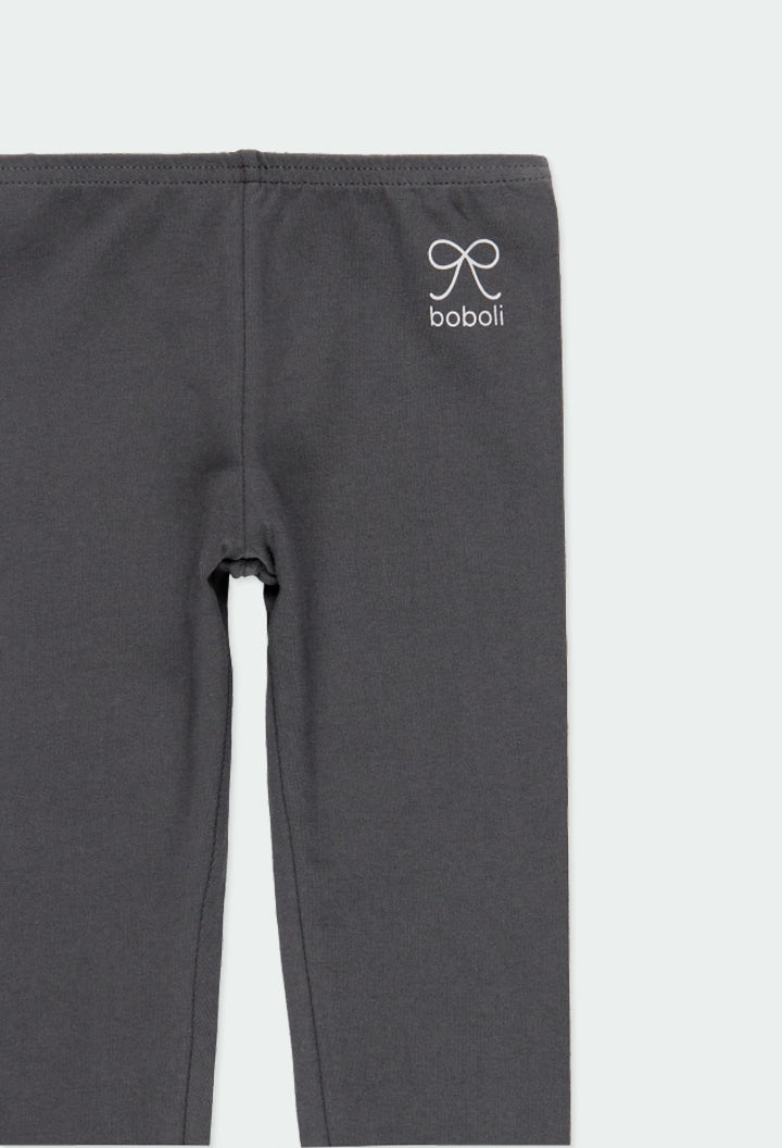 Leggings basico liso color gris para niña Boboli