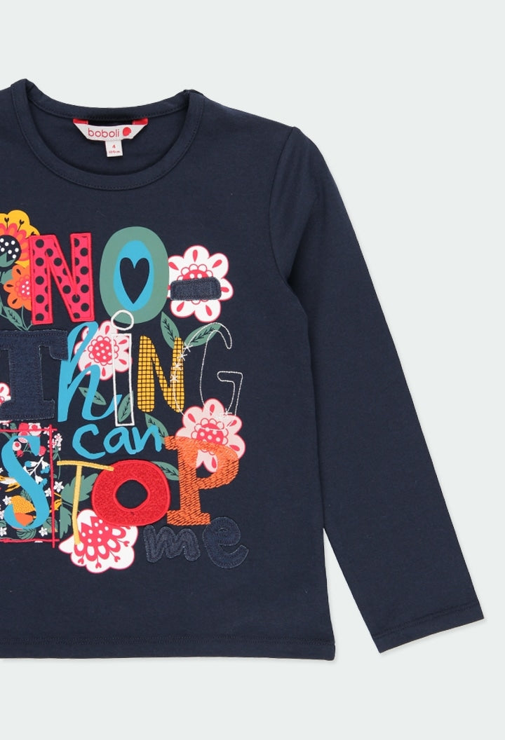 Playera de punto floral para niña BOBOLI