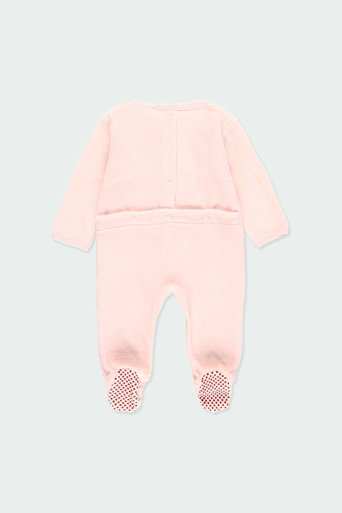 Mameluco de Terciopelo Bebe Rosa perrito BOBOLI