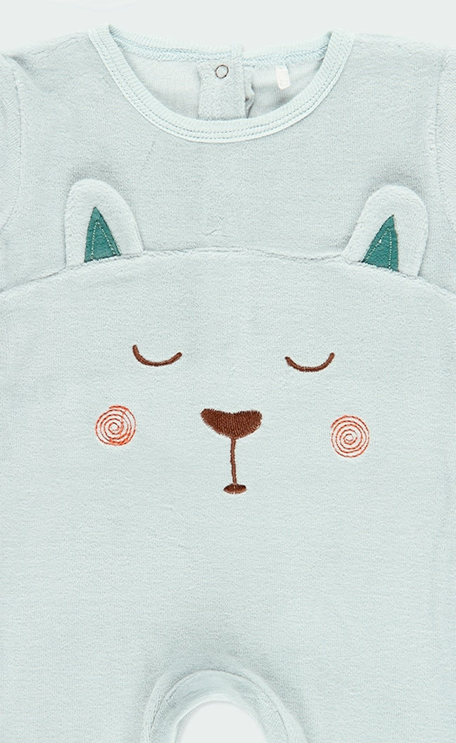 Mameluco Terciopelo Menta perrito Bebe BOBOLI
