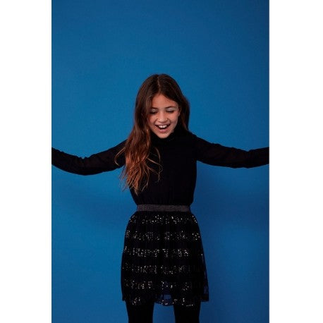 Vestido gasa con lentejuelas niña BOBOLI