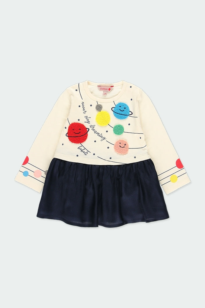 Vestido punto combinado planetas de bebé BOBOLI