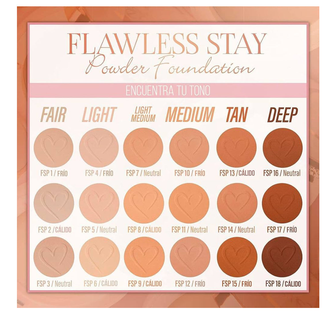 Base En Polvo FLAWLESS STAY POWDER FOUNDATION Beauty Creations Tono 12.0