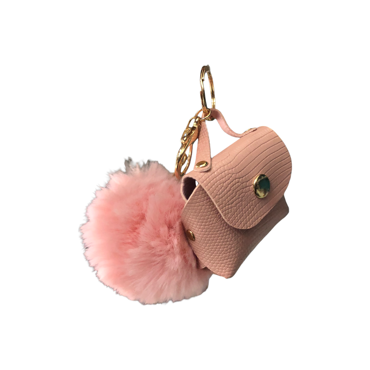 Llavero Bolsita Con Pompón Efecto Serpiente
