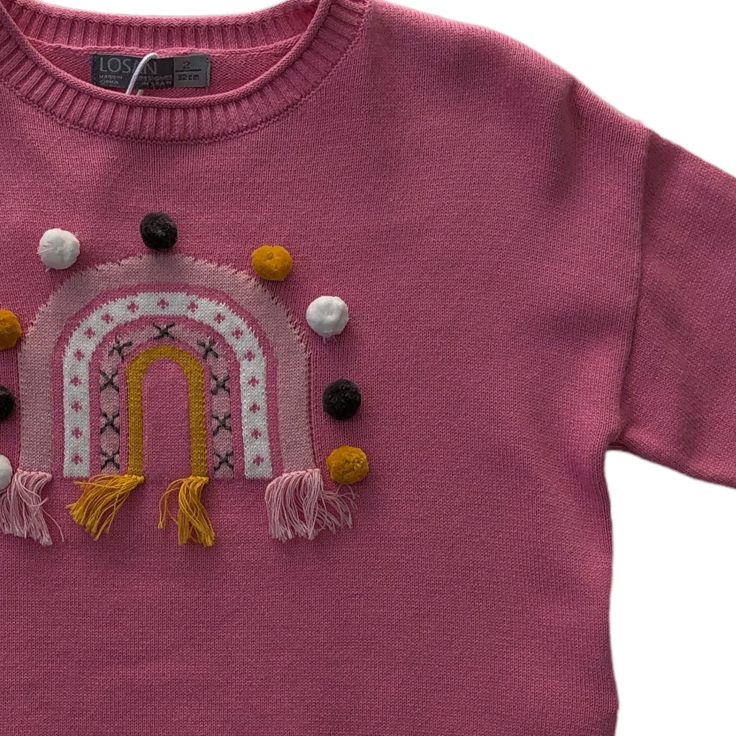 Suéter rosa arcoíris niña Losan